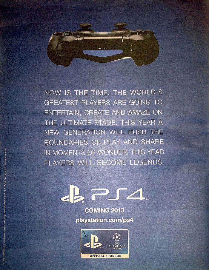Rumor: "Playstation 4 coming this 2013", UK newspaper ad claims.