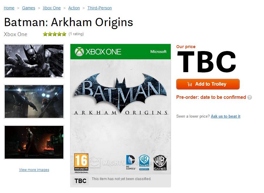 arkhamorigins xbox1t9sio Batman: Arkham Origins listed on PS4/Xbox One by New Zealand retailer | VGLeaks 2.0
