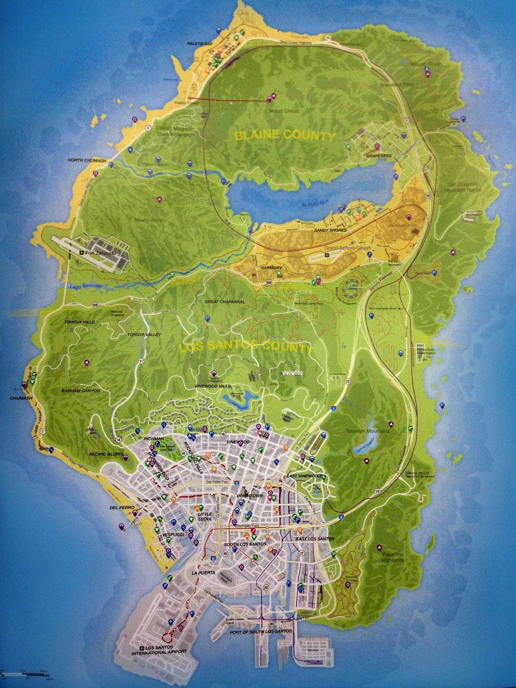 Grand Theft Auto V' Game Map Leaks Online