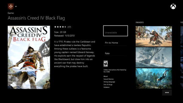 xbox one marketplace 600x338 Leak: Xbox One details: 500 MB initial Update. Revealed Download Size for NBA2K14, Forza 5, AC 4: Black Flag and more | VGLeaks 2.0