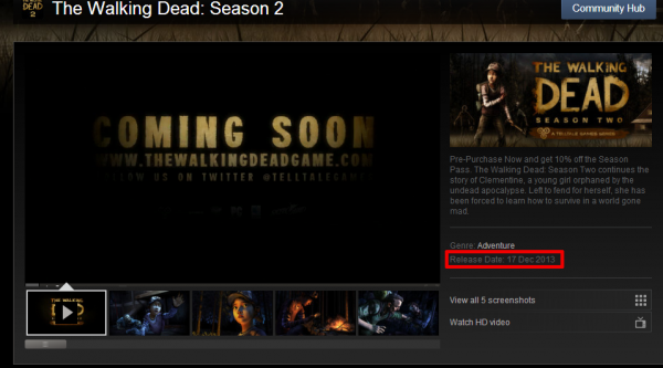 The walking dead 2 600x333 The Walking Dead Season 2 release date and price spotted on Steam | VGLeaks 2.0