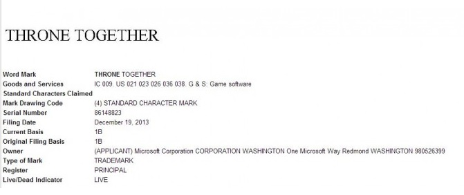 Microsoft registers “Throne Together”, new IP for Xbox One?