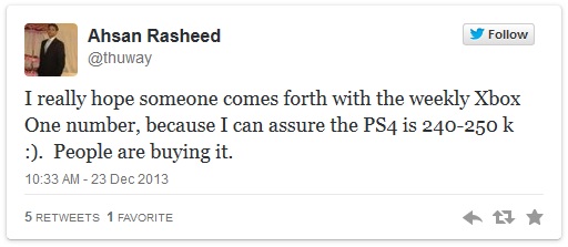 thuway Rumor: Playstation 4 selling around 240 250K units weekly in US territory | VGLeaks 2.0