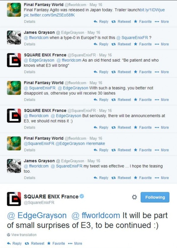 final fantasy type 0 square enix france twitter.png 600x840 Final Fantasy Type 0 related announcement for E3 teased by Square Enix France [Updated Info: Confirmed, FF Type 0 coming to PS4/Xbox One] | VGLeaks 2.0