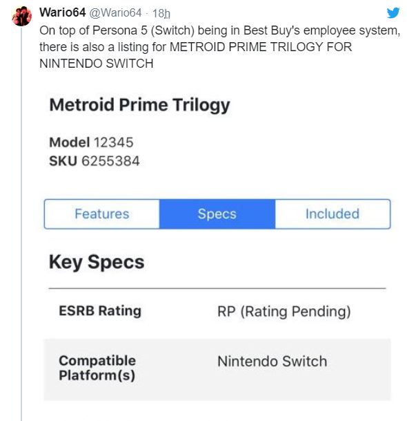 prime [Leak] Best Buy leaks Persona 5, Metroid Prime Trilogy and Zelda: A Link to the Past for Switch | VGLeaks 2.0