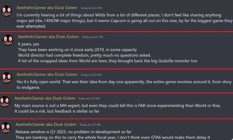 Dusk [Rumor] Monster Hunter Wilds rumored for early 2025 release with additional details inside | VGLeaks 2.0