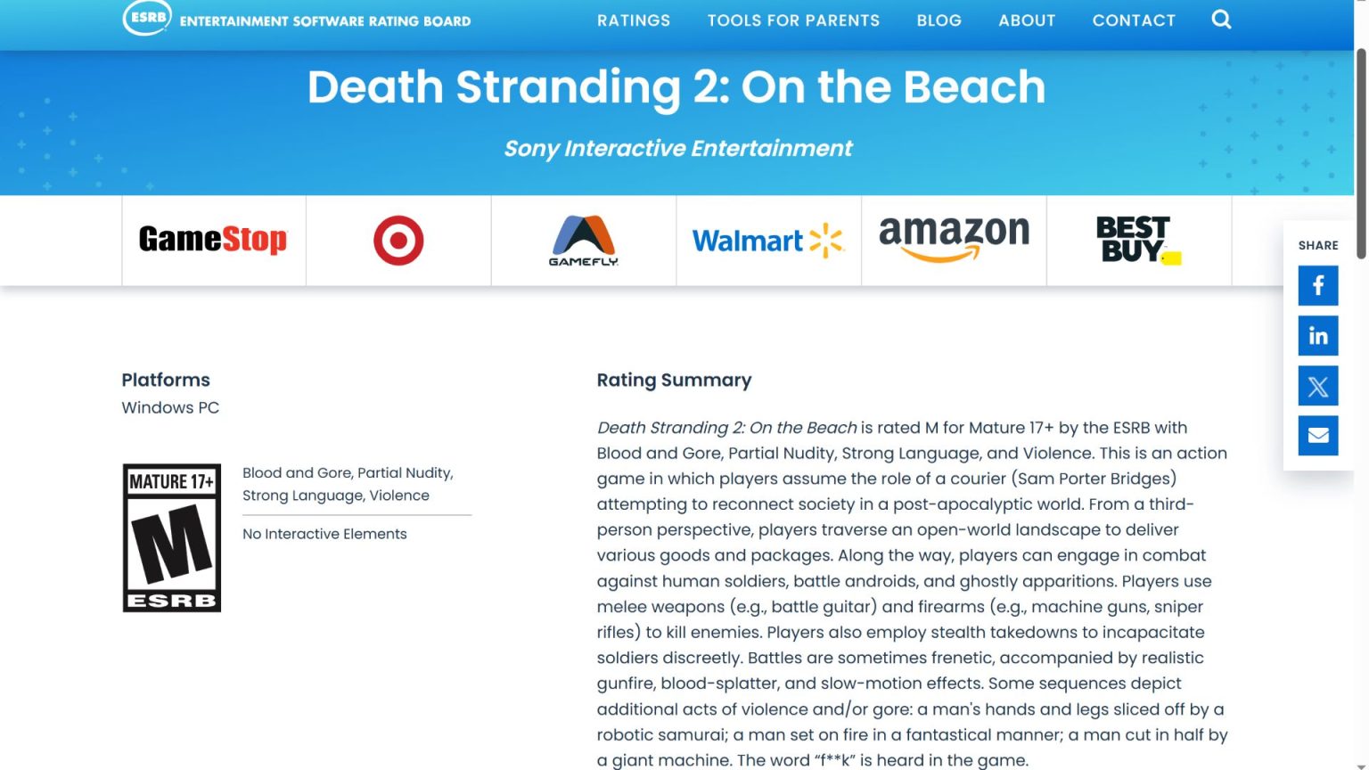 DeathStranding2ESRBLeakFeatured 1536x864 1 [Leak] Death Stranding 2 for PC appears rated on the ESRB | VGLeaks 2.0